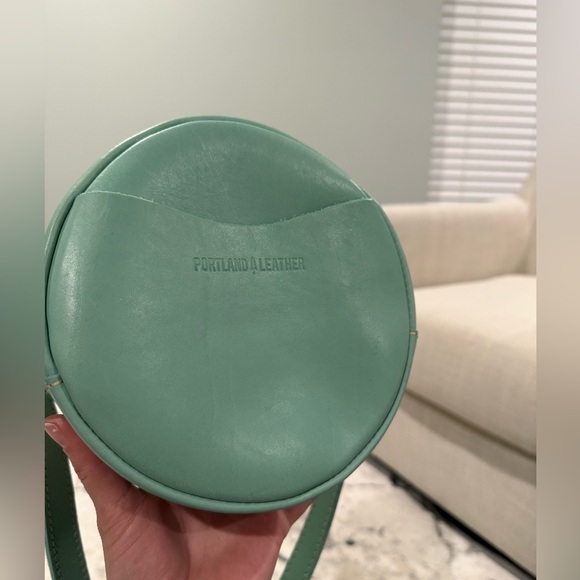 Portland leather goods small circle crossbody in mint - Picture 1 of 4